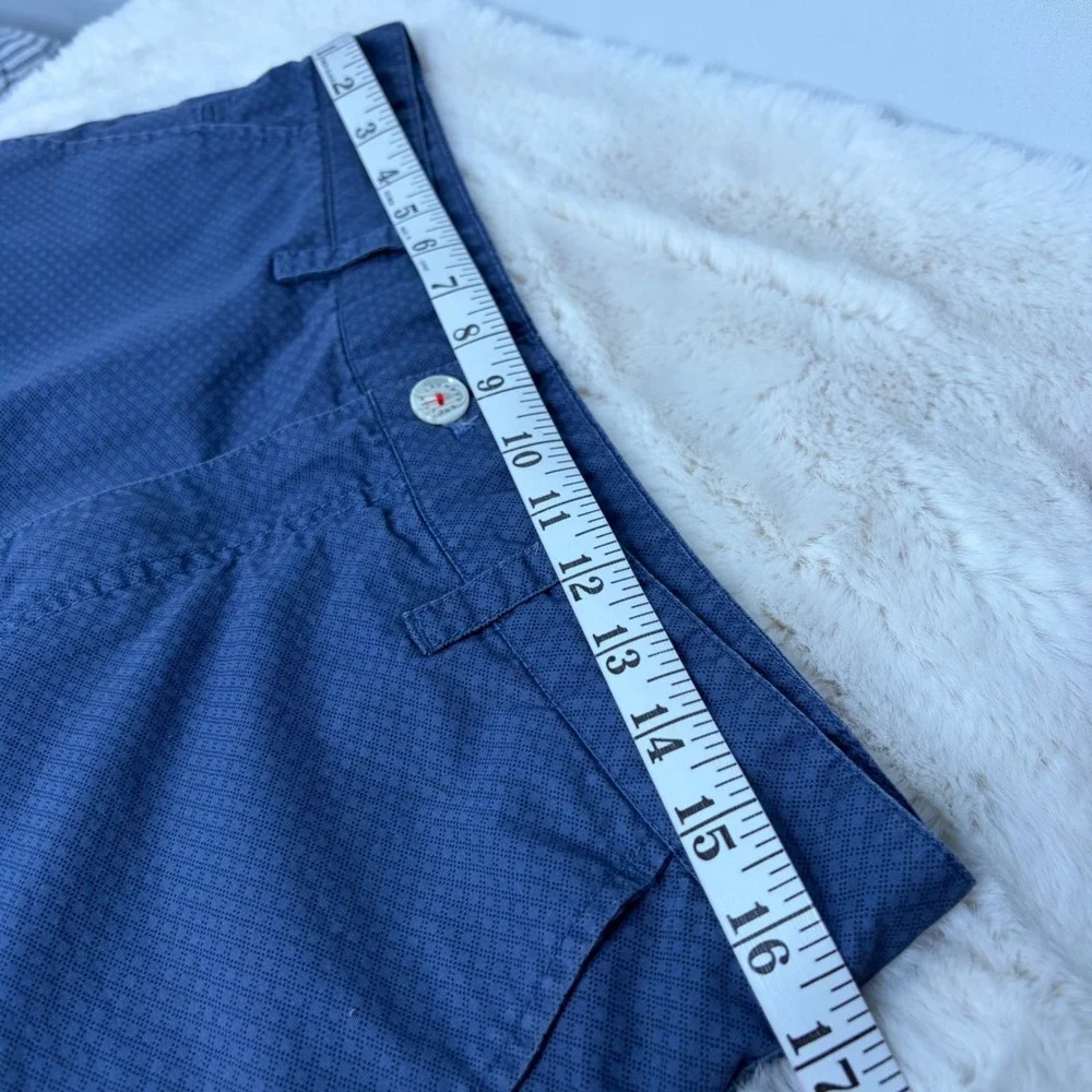 English Laundry Mens Navy Blue Geometric Micro Print Cotton Chino Shorts 32W